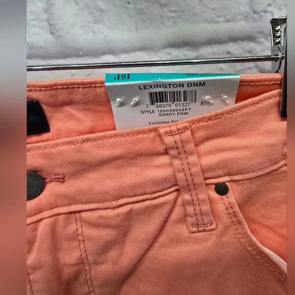 NWT Charter C Women's Petite Lexington Straight-Leg Jeans Coral Sandy Pink 16P - Picture 4 of 6